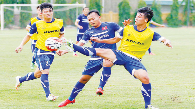 Các tuyển thủ Việt Nam được hy vọng sẽ có trận thắng đẹp trước Đài Loan (Trung Quốc) ở trận đấu ngày 8/9 tới. Ảnh: VSI