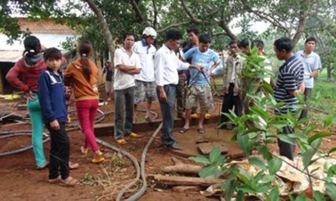 Vị trí tìm thấy thi thể của Điểu Mơ Rang và Điểu Bách.