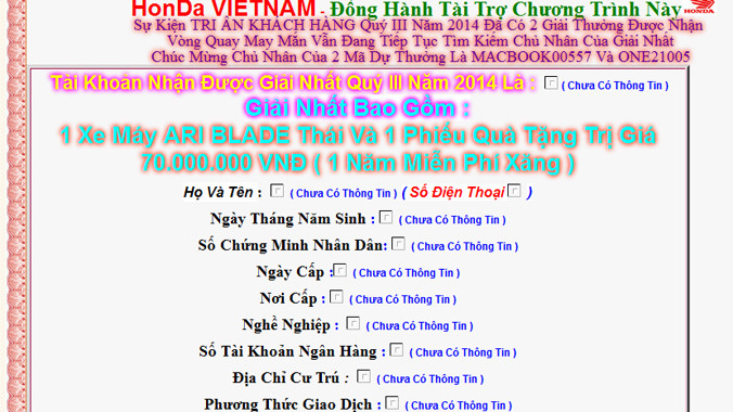 Một website có tên miền .vn hoạt động lừa đảo