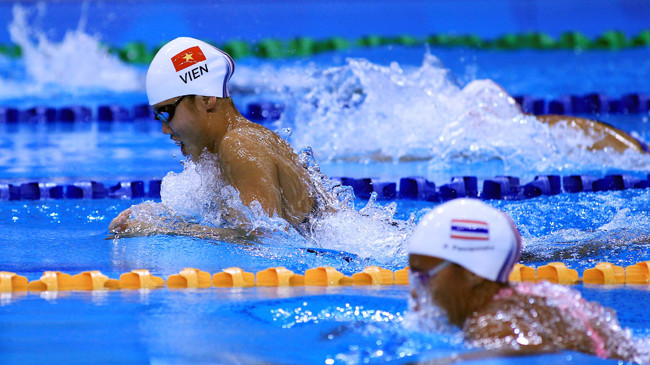 Ánh Viên có thể thống trị đường đua xanh Đông Nam Á nhưng cô còn phải nỗ lực rất nhiều để ghi dấu ấn ở đấu trường thế giới. Ảnh: VSI