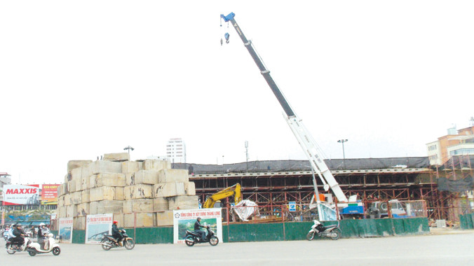 Sau 10 ngày bị dừng do xảy ra hai vụ tai nạn, tuyến ĐSĐT Nhổn - ga Hà Nội đã được thi công trở lại. Ảnh: Trọng Đảng