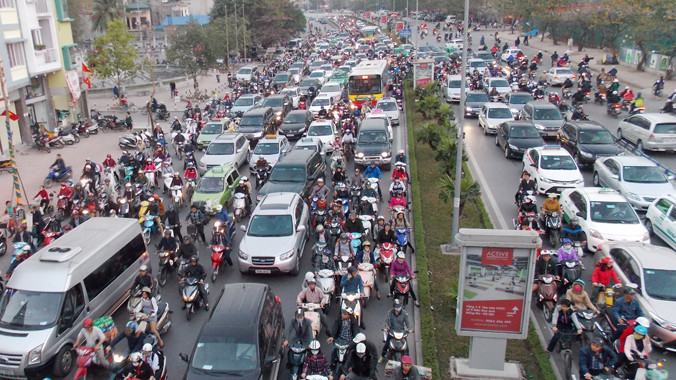 Lãnh đạo Hà Nội yêu cầu các trường hợp ùn tắc dịp Tết không để xảy ra quá 30 phút. Ảnh: Trọng Đảng