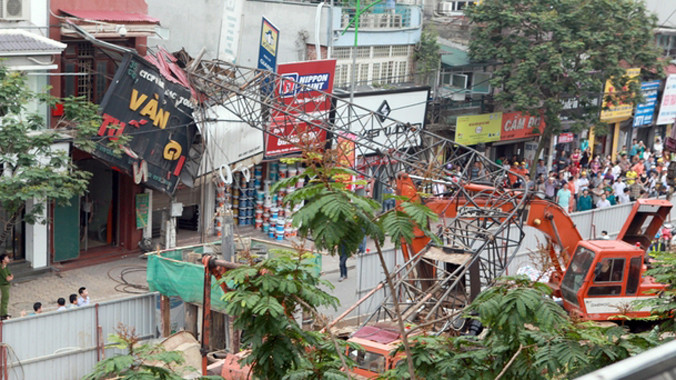 Theo các chuyên gia, phương án thi công không phù hợp là nguyên nhân sập cần cẩu tại dự án ĐSĐT trên đường Cầu Giấy ngày 12/3