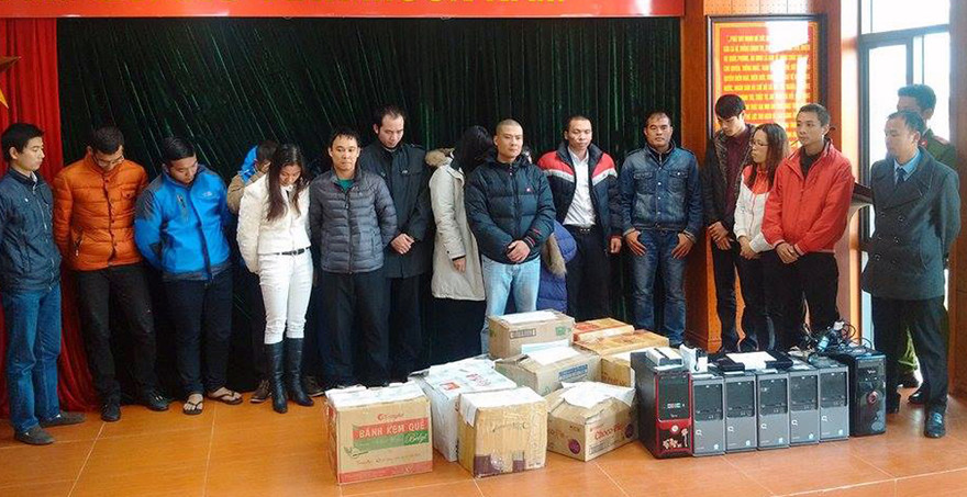 Các đối tượng có liên quan và số tài liệu bị thu giữ.