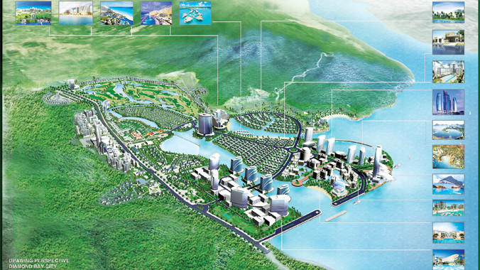 Phối cảnh tổng thể khu đô thị thuộc Diamond Bay City