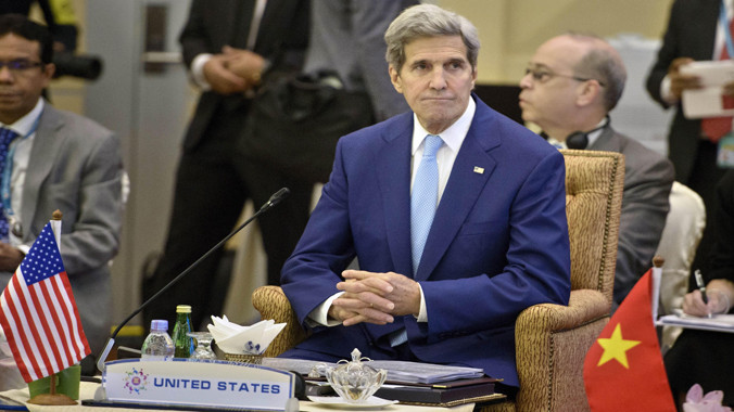 Ngày 6/8 diễn ra Hội nghị Bộ trưởng Ngoại giao Diễn đàn Khu vực ASEAN lần thứ 22. Trong ảnh: Ngoại trưởng Mỹ John Kerry tại Hội nghị. Ảnh: TTXVN