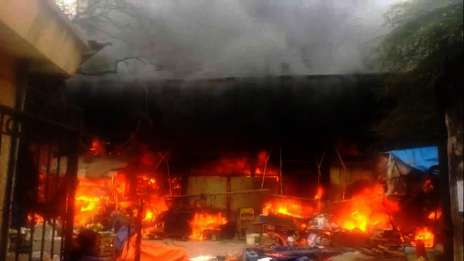 Hiện trường vụ cháy. Ảnh: Thanh Hà