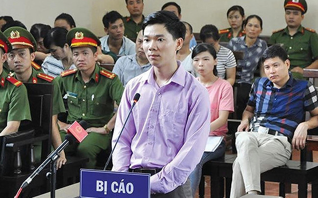 Bị can Hoàng Công Lương tại tòa tháng 5/2018