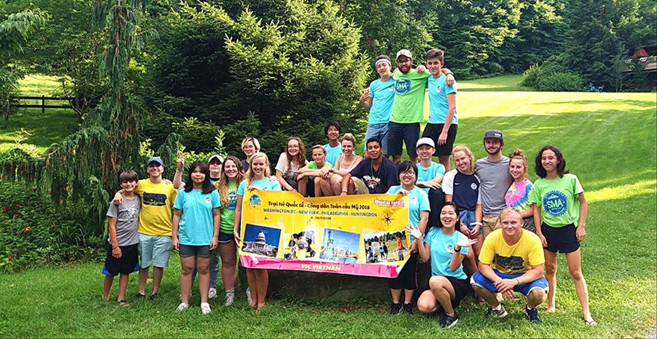 Các trại sinh trải nghiệm trại hè tại Mỹ. Ảnh: NVCC 