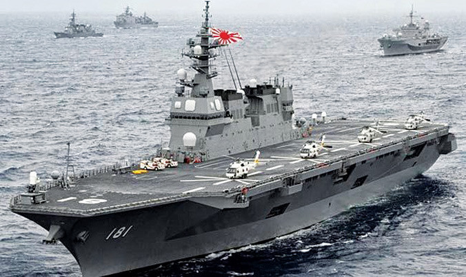 Tàu sân bay trực thăng Izumo của Nhật Bản​. Ảnh: Manila Livewire.