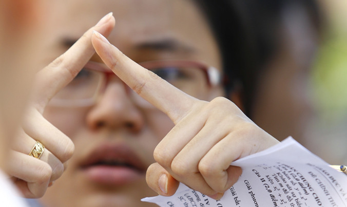 Bộ GD&ĐT cho phép thí sinh nộp hồ sơ đến ngày 20/4. Sau 20/4, thí sinh không được thay đổi số lượng môn thi, bài thi đã chọn. Ảnh: Hồng Vĩnh.