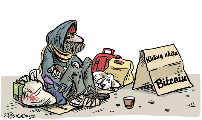 Rút kinh nghiệm sâu sắc sau một thời gian “đào” Bitcoin. Tranh: Martin Sutovic (Slovakia).