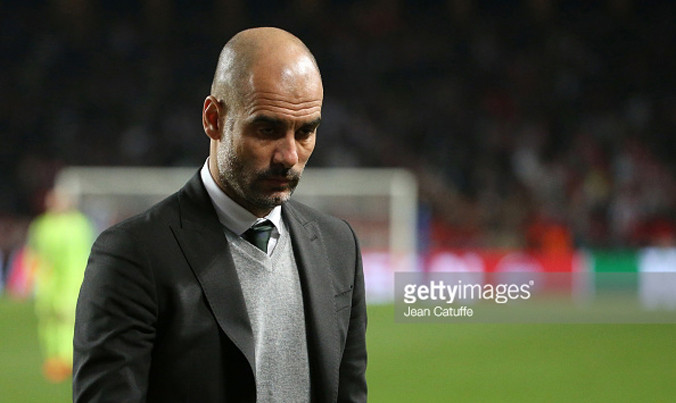 Pep Guardiola có những kỷ lục buồn với Man City. Ảnh: GETTY IMAGES.