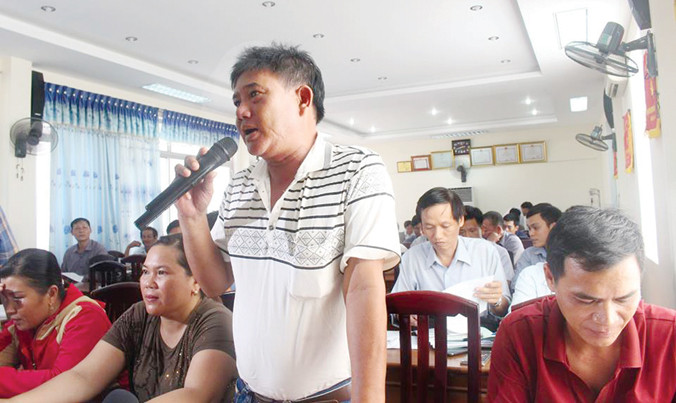 Cuộc họp công bố kết quả thẩm định có sự tham gia của nhiều ngư dân.