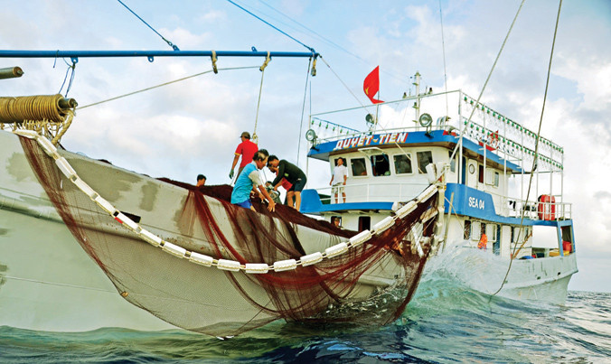 Tàu QNa 91327 TS đang quây lưới ở Maclessfield.