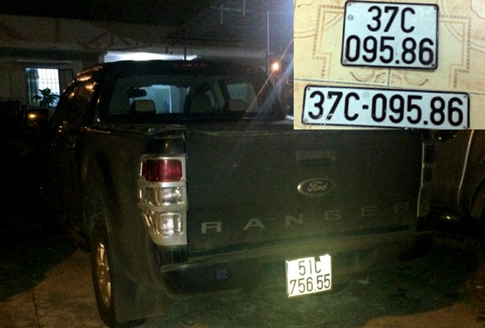 Chiếc xe vi phạm và biển số thật của xe.