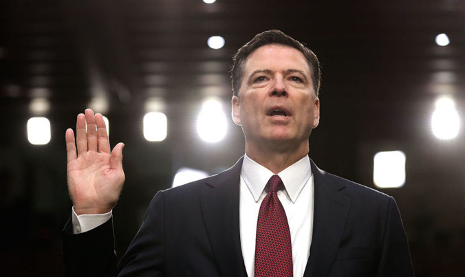Ông James Comey điều trần trước Quốc hội Mỹ. Ảnh: NYT.