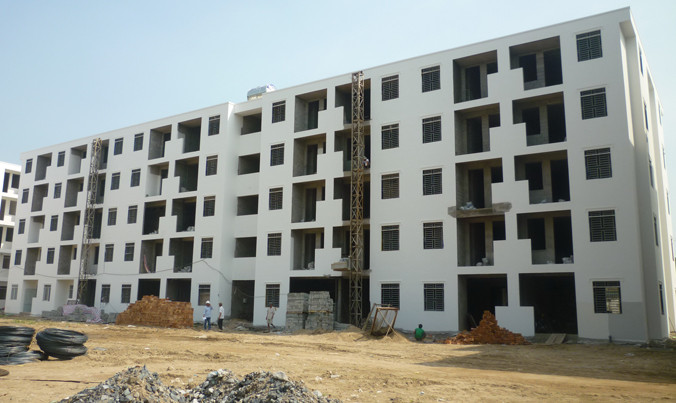 Dự án nhà ở công nhân của Công ty Caseamex đang xây dựng dở dang.