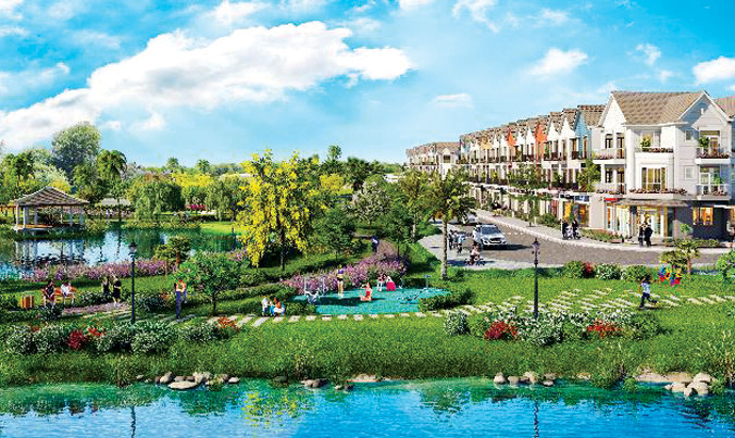 Sống xanh với diện tích công viên cây xanh và mặt nước lớn là một xu hướng bền vững.