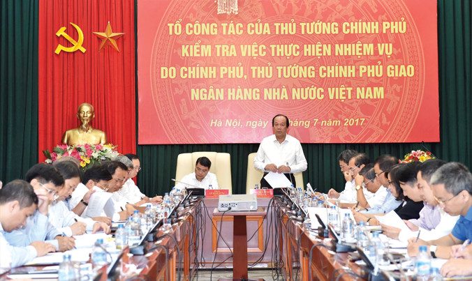 Tổ công tác của Thủ tướng kiểm tra việc thực hiện nhiệm vụ tại NHNN.