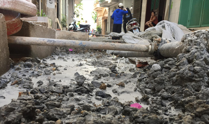 Dự án hệ thống thoát nước và xử lý nước thải ở TP Hòa Bình. Ảnh: Minh Đức.