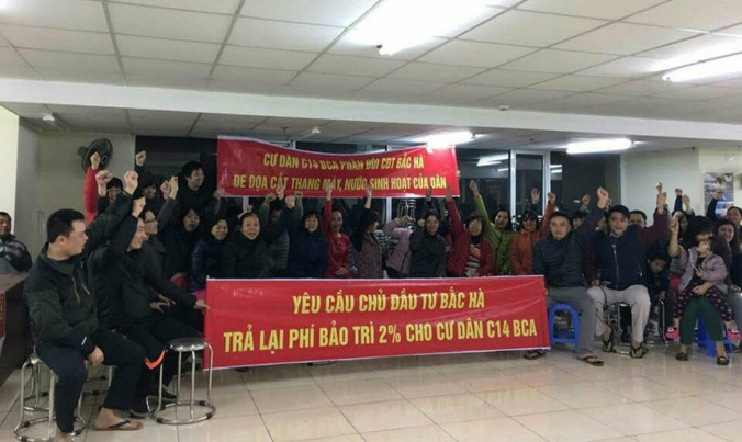 Biểu tình để hiến chương (đòi quyền lợi) đã thành phong trào của nhiều chung cư.