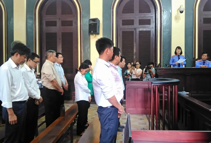 Tại phiên toà sáng 22/8. Ảnh: Tân Châu.