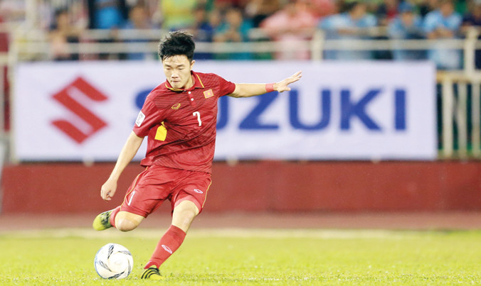 Xuân Trường tiếp tục góp mặt cùng ĐT U22 Việt Nam đá vòng loại U23 châu Á. Đây được xem là cơ hội tốt để Xuân Trường có thể đạt phong độ tốt tại SEA Games 29 sắp tới. Ảnh: VSI.