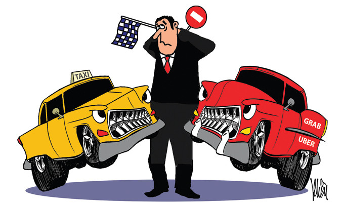 “Cuộc chiến” taxi truyền thống và Uber, Grab: Kịch tính!