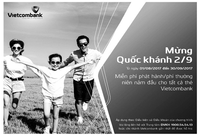 Vietcombank ưu đãi các chủ thẻ nhân dịp 2/9