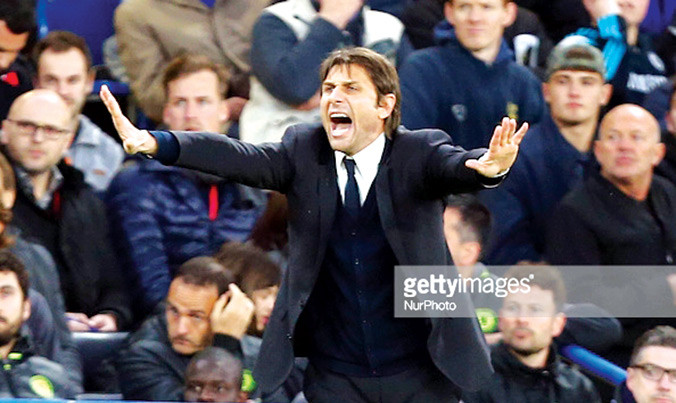 HLV Conte đã có thể ăn mừng khi Chelsea tiến rất gần tới ngôi vô địch mùa này. Ảnh: GETTY IMAGES.