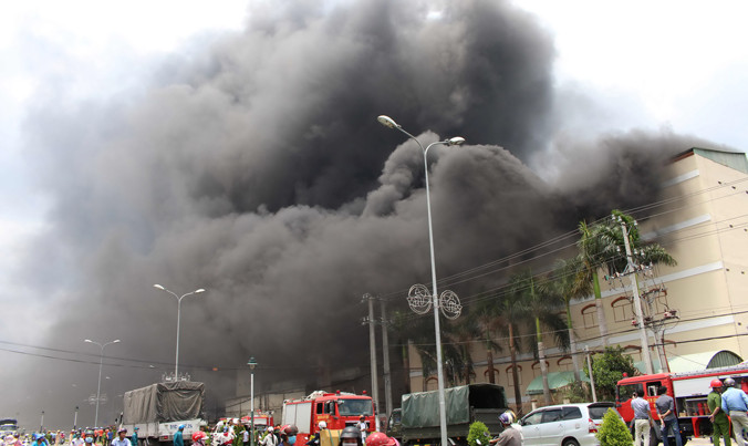 Hiện trường vụ cháy. Ảnh: Nhật Huy.