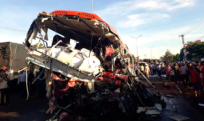 Hiện trường vụ tai nạn giao thông.