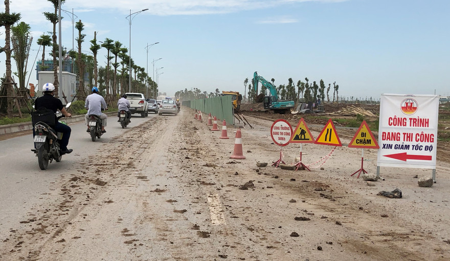Dự án BT trục đường phía Nam vừa thi công chậm, vừa chưa có kết nối với đường giao thông ở điểm cuối. Ảnh: Anh Trọng 