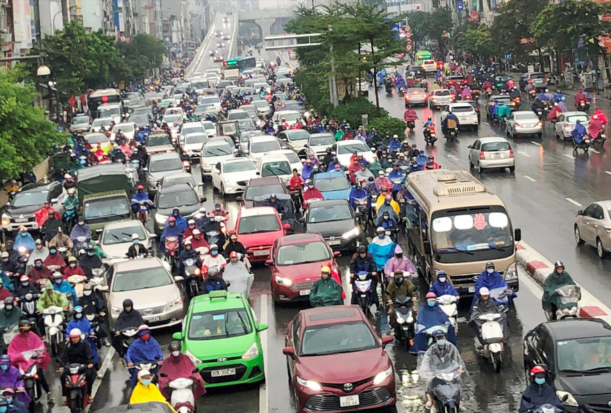 Đường Vành đai 2 trên cao có phương án vượt Ngã Tư Sở để giảm ùn tắc Ảnh: Anh Trọng