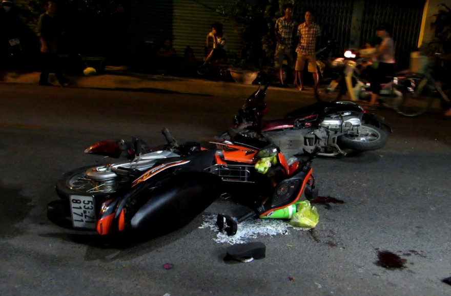 Hiện trường vụ tai nạn.