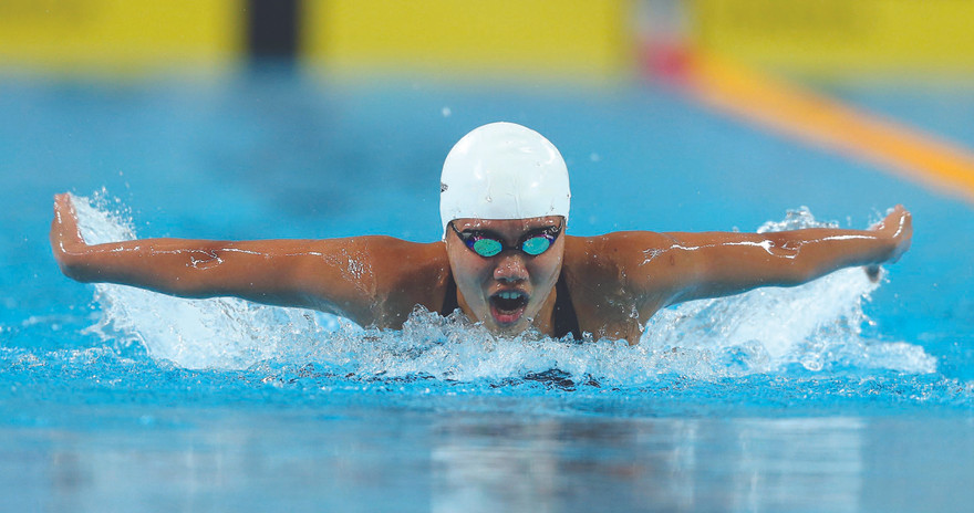 Vận động viên Ánh Viên trên đường đua Ảnh: H.V 