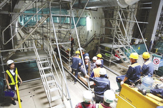 Thi công đường hầm tuyến metro số 1 Bến Thành – Suối Tiên 