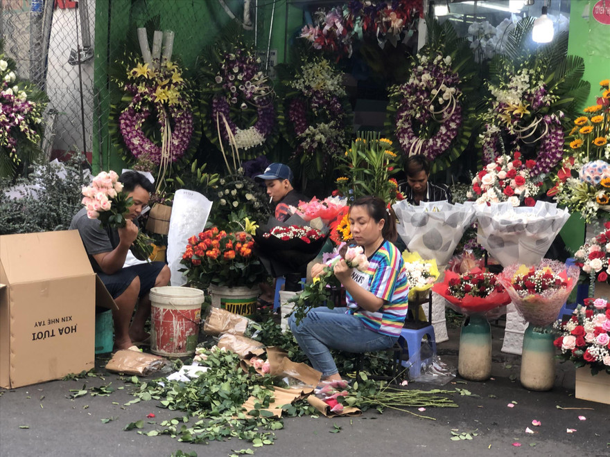 Tại một tiệm hoa ở TPHCM 