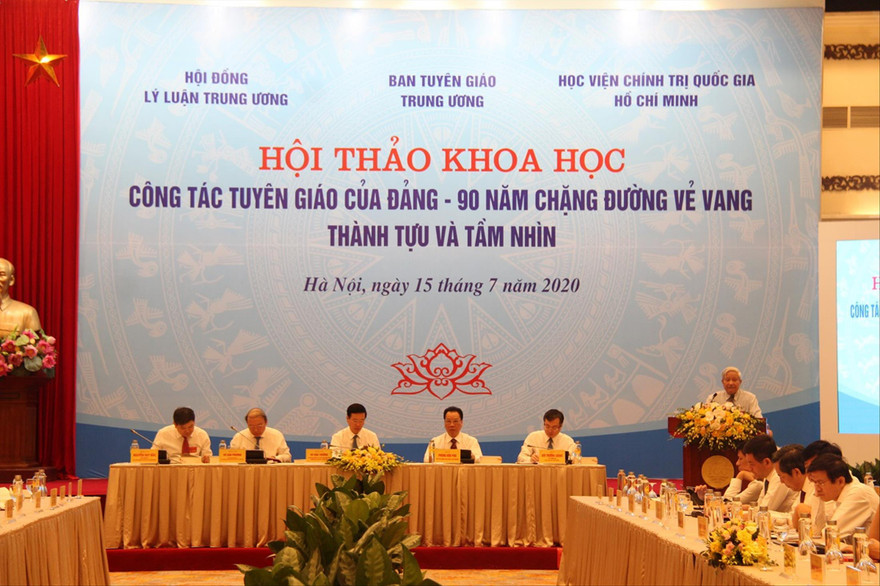 Quang cảnh của Hội thảo khoa học Công tác tuyên giáo của Đảng. Ảnh: PV