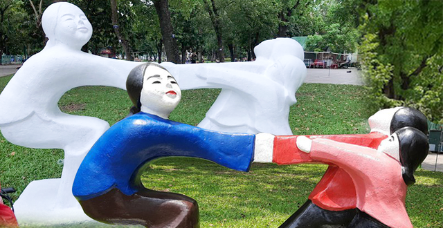 Tượng ở công viên Thống Nhất đổi màu: Tranh tượng mà biết nói năng