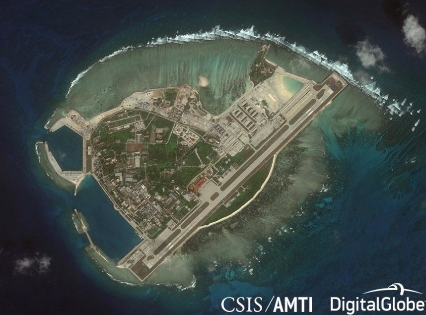 Đảo Phú Lâm nhìn từ trên cao. Ảnh: AMTI