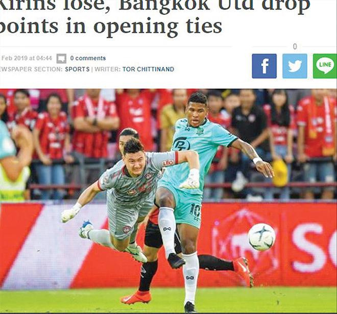 Văn Lâm được chấm điểm cao nhất trận ra mắt​ Thai – League