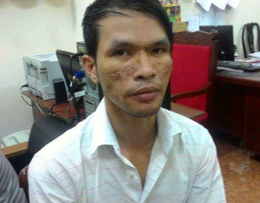 Nghi can Dũng tại cơ quan điều tra. 