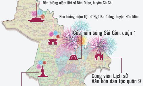 6 điểm bắn pháo hoa mừng Tết Giáp Ngọ ở TP HCM