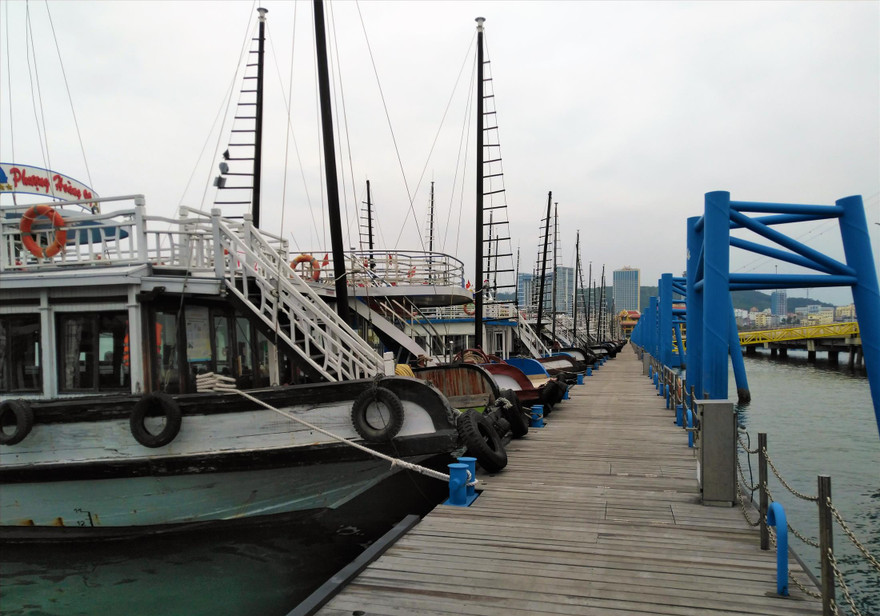 Hàng trăm con tàu du lịch “chết lặng” trên vịnh Hạ Long. Ảnh: Hoàng Dương 