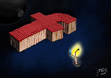 Tác phẩm biếm họa giải Nhất “Chực chờ” 