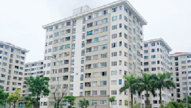 Quần thể đồng bộ khu nhà ở xã hội Ðặng Xá. Ảnh: Như Ý