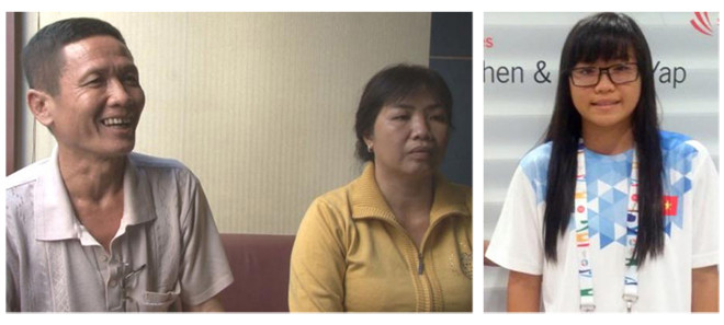 Cha mẹ Phương Trâm (ảnh trái) vui mừng khi quyết định cho con gái tiếp tục ở lại thi đấu cho thể thao TPHCM với cơ chế tập luyện, thi đấu tốt và tương lai được đảm bảo.