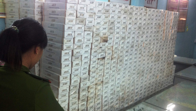 Thuốc lá lậu bị bắt giữ.